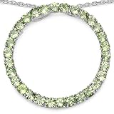 2.70 Carat Genuine Peridot Sterling Silver Pendant