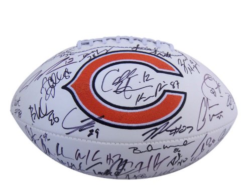 2010-11 CHICAGO BEARS TEAM SIGNED AUTORAPHED LOGO FOOTBALL HESTER, FORTE, CUTLER, URLACHER + W/ HOLOGRAM + COA