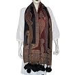 Wool Long Scarf Women's Winter Clothes Handmade Crafts India Apparel with Pom-Pom 28 x 72 inches
