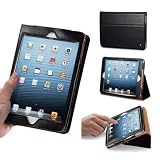 Acase iPad Mini Genuine Leather Case / Cover (Apple iPad Mini 7.9 inch Tablet) with Built-in Stand - Support Smart Cover Function for Mini iPad