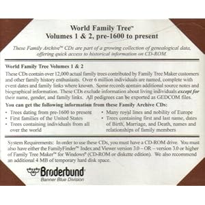 Family Tree Maker : Volumes 1 & 2, Pre-1600 to Present (2 Discs) / Social Security Death Index: United States 1937-1995 (2 Discs)