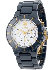 a_l_line Womens AL-20041-NBWGR Marina Chronograph White Dial Navy Blue Ceramic Watch