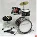 DeRosa by Bridgecraft *BLACK* Child Drum Set with Seat, Sticks & Cymbal -DRM 312