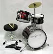 DeRosa by Bridgecraft Child Drum Set with Seat, Sticks & Cymbal DRM 312 - RED
