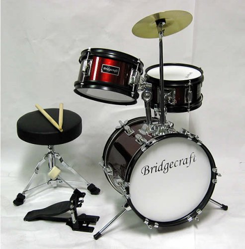 Childrens Toyshop  Musical Instruments : DeRosa by Bridgecraft *BLUE* Child Drum Set with Seat, Sticks & Cymbal -DRM 312