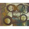11 Circles on Green Plaid - (20 X 24")