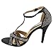 Beston GB39 Women's T-Strap Ankle Stiletto Heels About Half Size Large