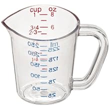 Carlisle 4314107 Clear 1 Cup Polycarbonate Measuring Cup (Case of 12)