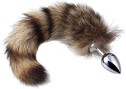 Adam Love® Fox Tail Anal Plug Metal Plated insert Butt plug Fetish Bondage System Couple Connected Anal's Plug Kit with Colorful Tail Love (Colorful Tail)