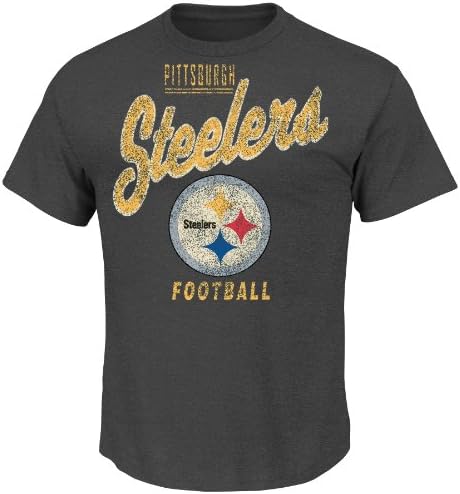 NFL Pittsburgh Steelers Men's Inside Line III Crew Top, Charcoal, X-Large