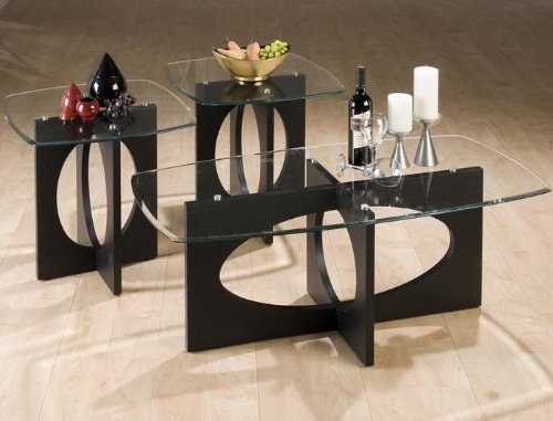 Jofran 3 Piece Glass Table Set
