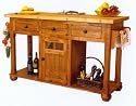 Rustic Oak Kitchen Island Table