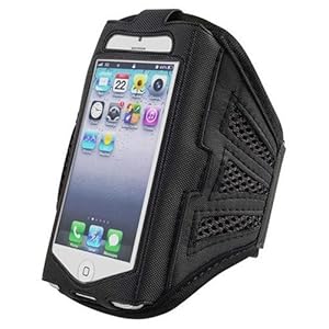 King of Flash iPhone 5 iPhone 5S iPhone 5C Strong Mesh Black ArmBand Case Cover For Sports GYM Bike Cycle Jogging - Tie Phone With Your Arm