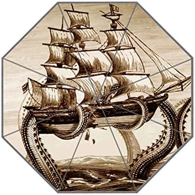 Foldable Umbrella Custom Personalized Kraken Pirate Ship Rain Umbrella Parasol