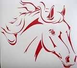 Lrg Red Western Stock Quarter Horse Car Window Decal