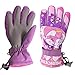 Sized Boy Girl Color Changing Winter Skiing Snowboard Gloves (Pink, M)
