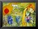 Amoureux de Vence Abstract Framed Art Poster Print by Marc Chagall, 18x13