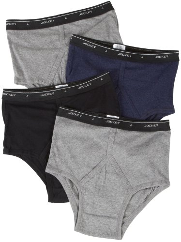 Jockey 4-pk. Black-Grey Full Rise Brief