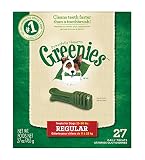 GREENIES Dental Chews Regular Treats for Dogs - Treat TUB-PAK Package 27 oz. 27 Count