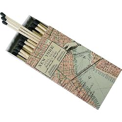 New York Map Designs Medium Matches, Pack of 3