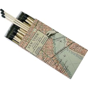 New York Map Designs Medium Matches, Pack of 3