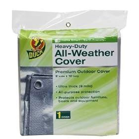 Duck Brand 1300322 Heavy Duty All Weather Cover, 8-Feet x 10-Feet