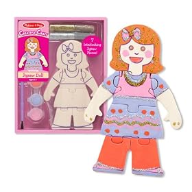 Melissa and Doug Create-A-Craft Wooden Jigsaw Doll Kit