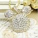 Mickey Logo Crystal USB Flash Drive with Necklace:8GB(Golden)