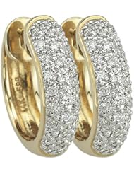 14K Yellow Gold 0.25ct Eternal Circle Micro Pave Set Diamond Mini-Hoop Earrings