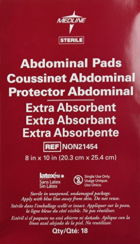Medline Abdominal (ABD) Sterile 8x10 Pads - Box of 18 pads