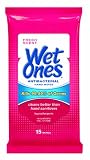 Wet Ones Antibacterial Hand  Wipes Travel Pack, 15-Count (Pack of 12)(colors may vary)