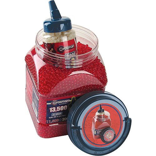Crosman 11,500 Translucent Red .12G 6mm BBs and 2000 Glow In-The-Dark .12G 6mm AirSoft BBs