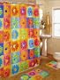 NEW RETRO "CRAZY DAISY" FABRIC SHOWER CURTAIN, FABRIC COVERED RINGS, AREA RUG & CONTOUR RUG SET