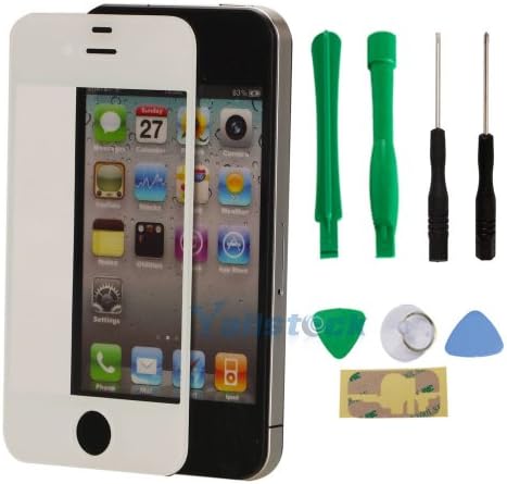 New Replacement LCD Front Screen Glass Lens for iPhone 4 4G White + Tools