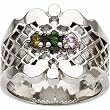 14K White Gold Mother's Ring - 3 Gemstone -- YOU CHOOSE THE COLORS!