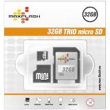 MaxFlash 32GB Class 10 High Speed Micro SDHC Flash Memory Card3in1 - Retail Packaging