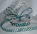 Organza Polka Dot Ribbon -3/8"- Green/White Dots - 25 Yards (75 Ft)