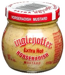 Inglehoffer Horseradish Mustard, Extra Hot, 4-Ounce Jars (Pack of 12)