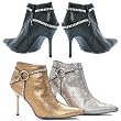 PH371-LYNN, 3.5" Cracked Metallic Ankle Boot with Rhinestone Detail Harness.