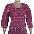 Womens Blouse Cotton Long Sleeve Top Shirt Chikan Embroidery Size M (ctop486)