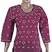 Womens Blouse Cotton Long Sleeve Top Shirt Chikan Embroidery Size M (ctop486)