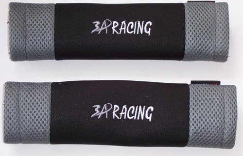 3A Racing Seat Belt Shoulder Pads Cushion Pair Grey/Black