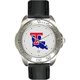 Louisiana Tech Bulldogs Suntime Mens Sports Watch w/ Leather Band - NCAA College Athletics