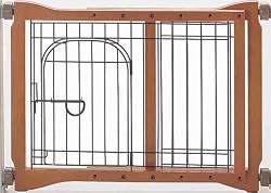 Richell Wood Pet Sitter Gate, Autumn Matte Finish