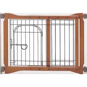 Richell Wood Pet Sitter Gate, Autumn Matte Finish