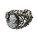 Generic Style Retro Queen Bangle Bracelet Relief Carved Cameo Statue Rhinestones