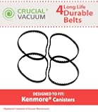 4 Kenmore CB-1 Durable Vacuum Belts; Fits Kenmore CB-1 Geared Belt Part # 20-5285, 742024 & NuTone Geared Belt Part # 46-3300-03, Hayden Part # 743411, 4193-00, & Cen-Tec Part # EB24010