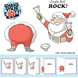 Art Impressions Christmas Cling Rubber Stamp, 8 by 4-Inch, Santa Shake