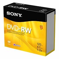 Sony 10DMW47R2 2X 4.7 GB DVD-RW Disc (10-Pack)
