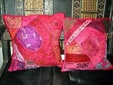 Review mogulinterior.com  / 2 Pink Gujrati Embroidered Sari Toss Pillow Cushion Covers